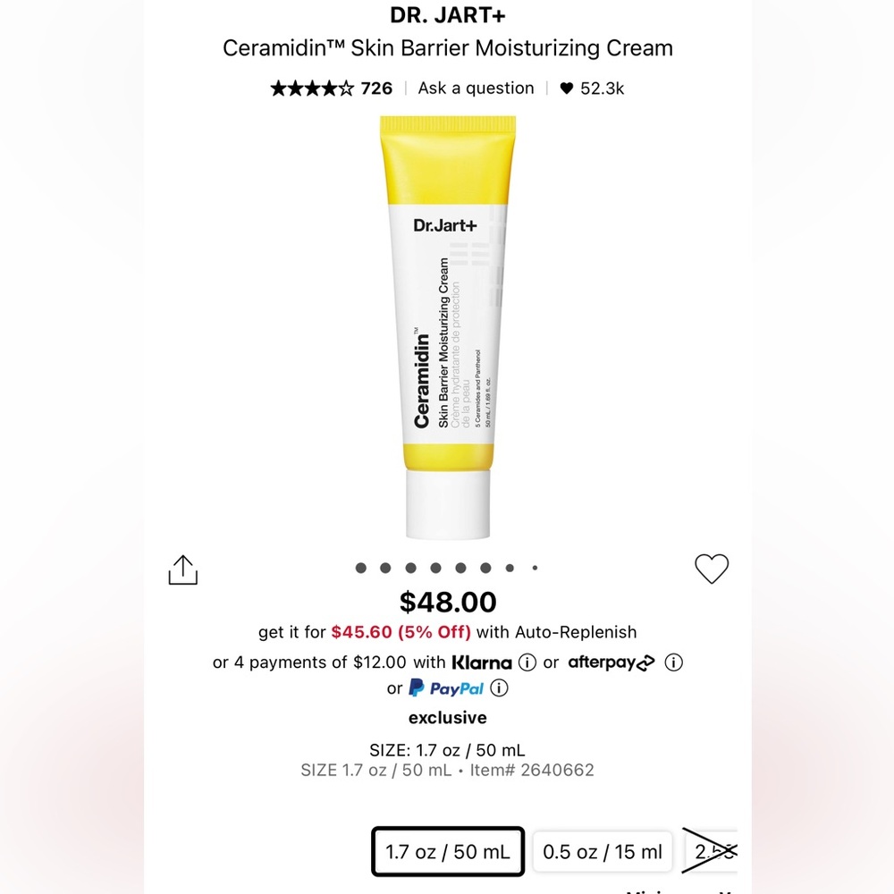 Dr. Jart Ceramidin Moisturizing Cream